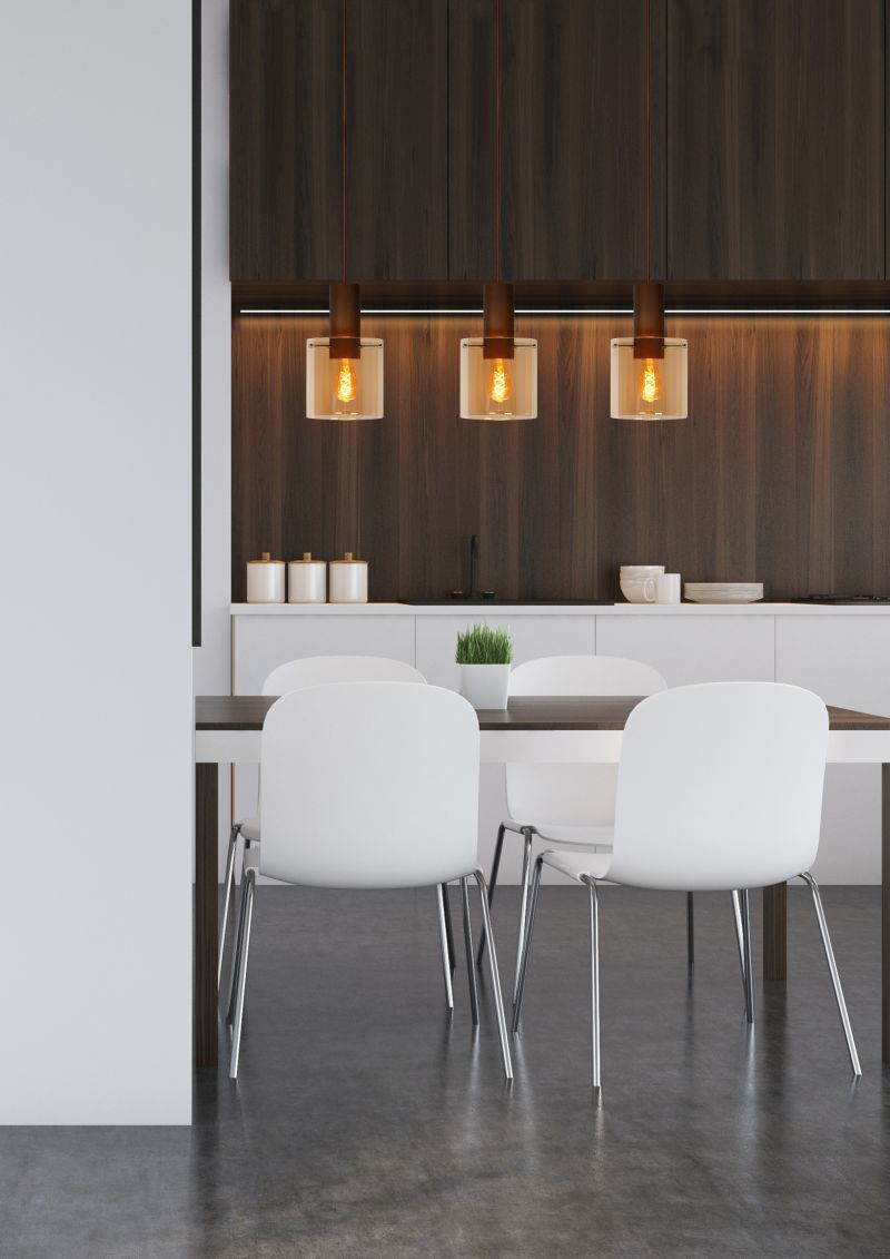 Lucide TOLEDO - Závesné svietidlo - Ø 20 cm - 3xE27 - Jantárová